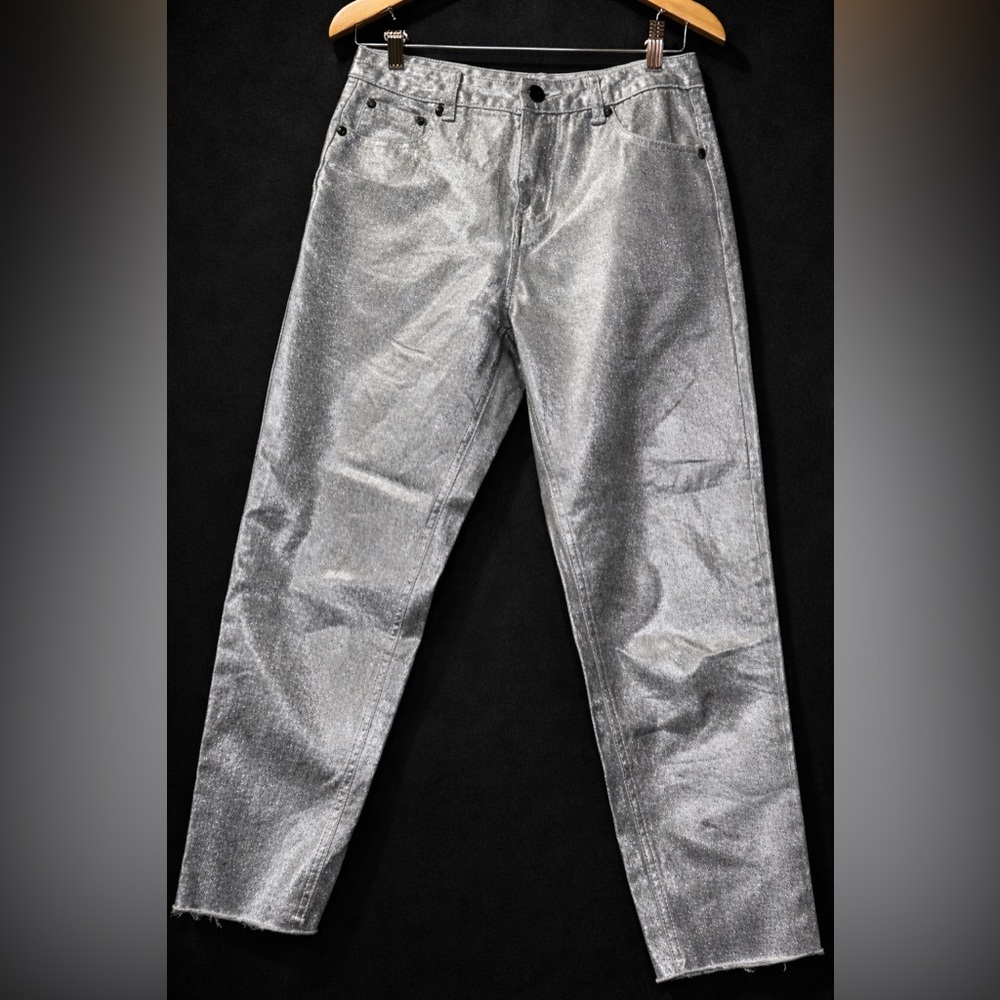 Silver Metallic Coated Jeans/Pants – Size S